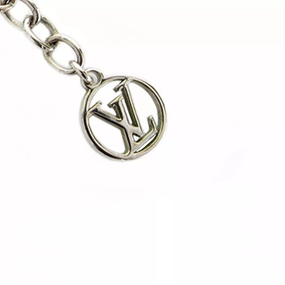 Auth LOUIS VUITTON Essential VNecklace Silver / Pink metal M63182 s0025g - Picture 6 of 8